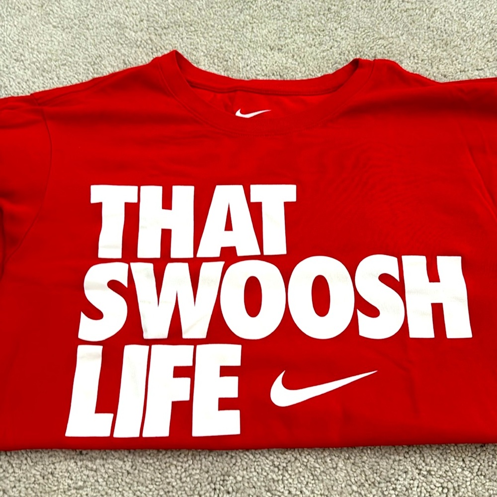 Lot of 4 Nike Dri-Fit shirts. Size Medium. 3 black, 1 red.